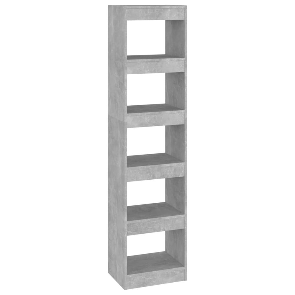Betongraues Bücherregal & Raumteiler 40x166 cm