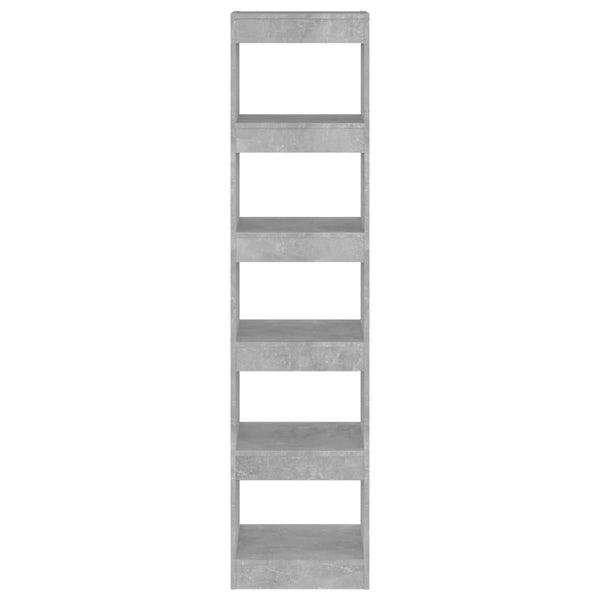 Betongraues Bücherregal & Raumteiler 40x166 cm