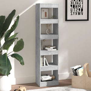 Betongraues Bücherregal & Raumteiler 40x166 cm