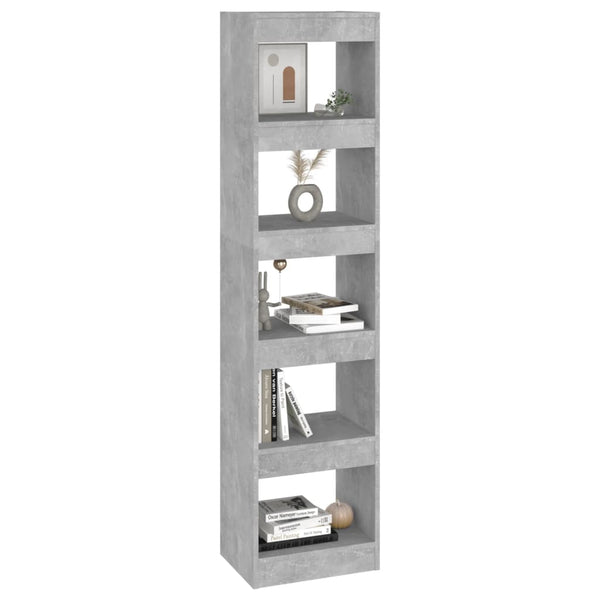 Betongraues Bücherregal & Raumteiler 40x166 cm