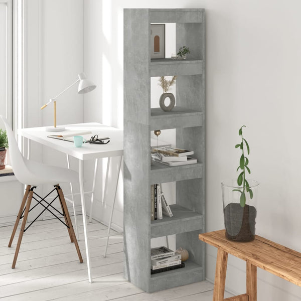 Betongraues Bücherregal & Raumteiler 40x166 cm