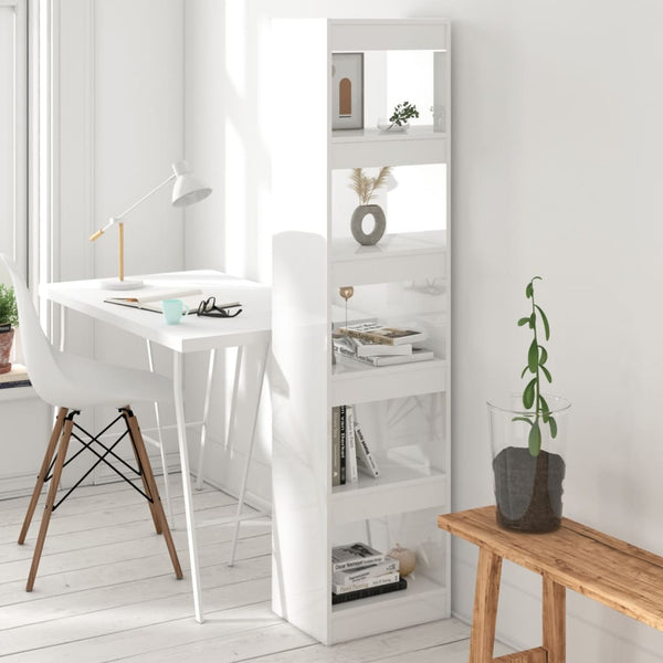Hochglanz Bücherregal Raumteiler Weiß 166cm