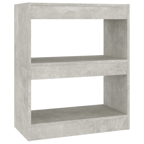 Betongraues Bücherregal/Raumteiler 60x72 cm