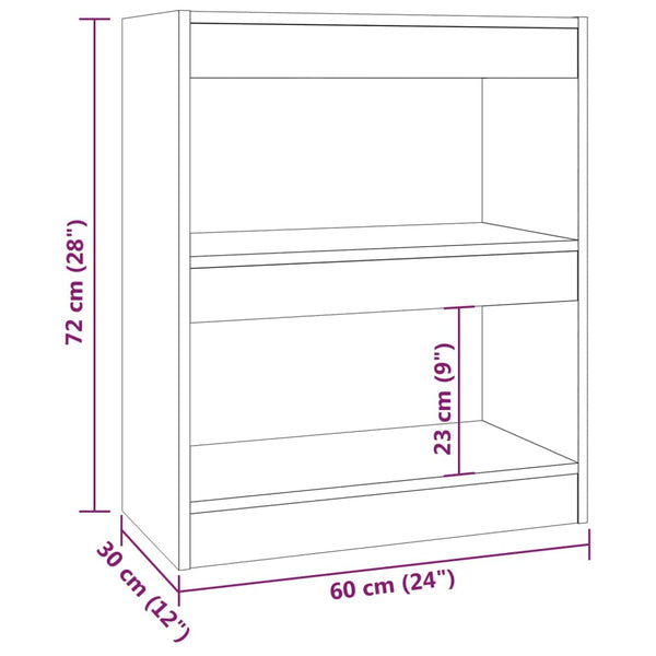 Betongraues Bücherregal/Raumteiler 60x72 cm