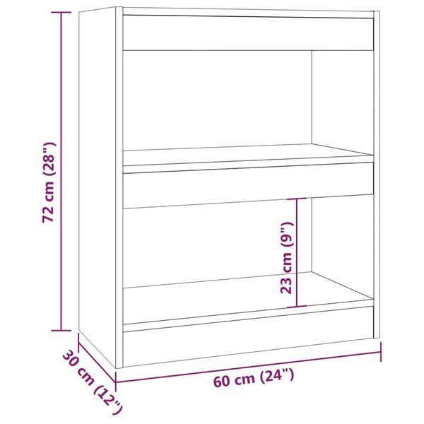 Hochglanz Bücherregal Raumteiler Weiß 60x72 cm
