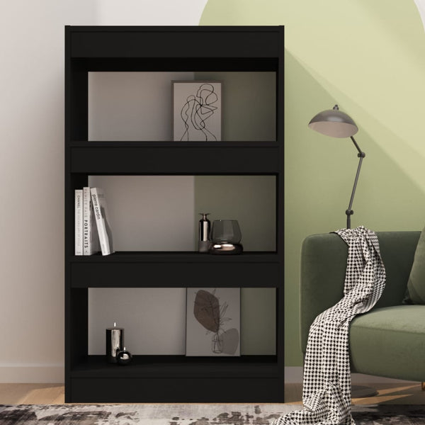 Schwarzes Bücherregal Raumteiler 60x30x103 cm