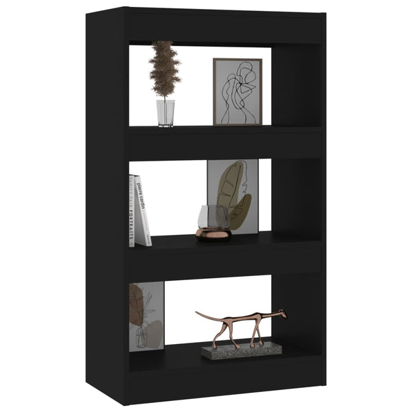 Schwarzes Bücherregal Raumteiler 60x30x103 cm