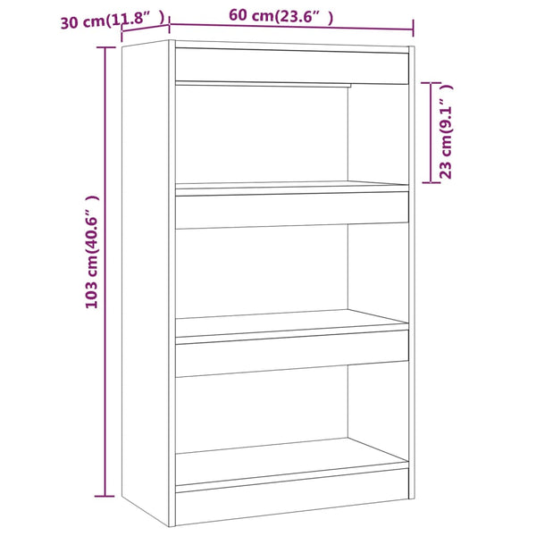 Schwarzes Bücherregal Raumteiler 60x30x103 cm