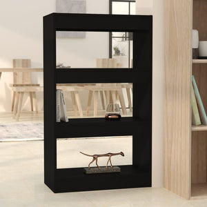 Schwarzes Bücherregal Raumteiler 60x30x103 cm