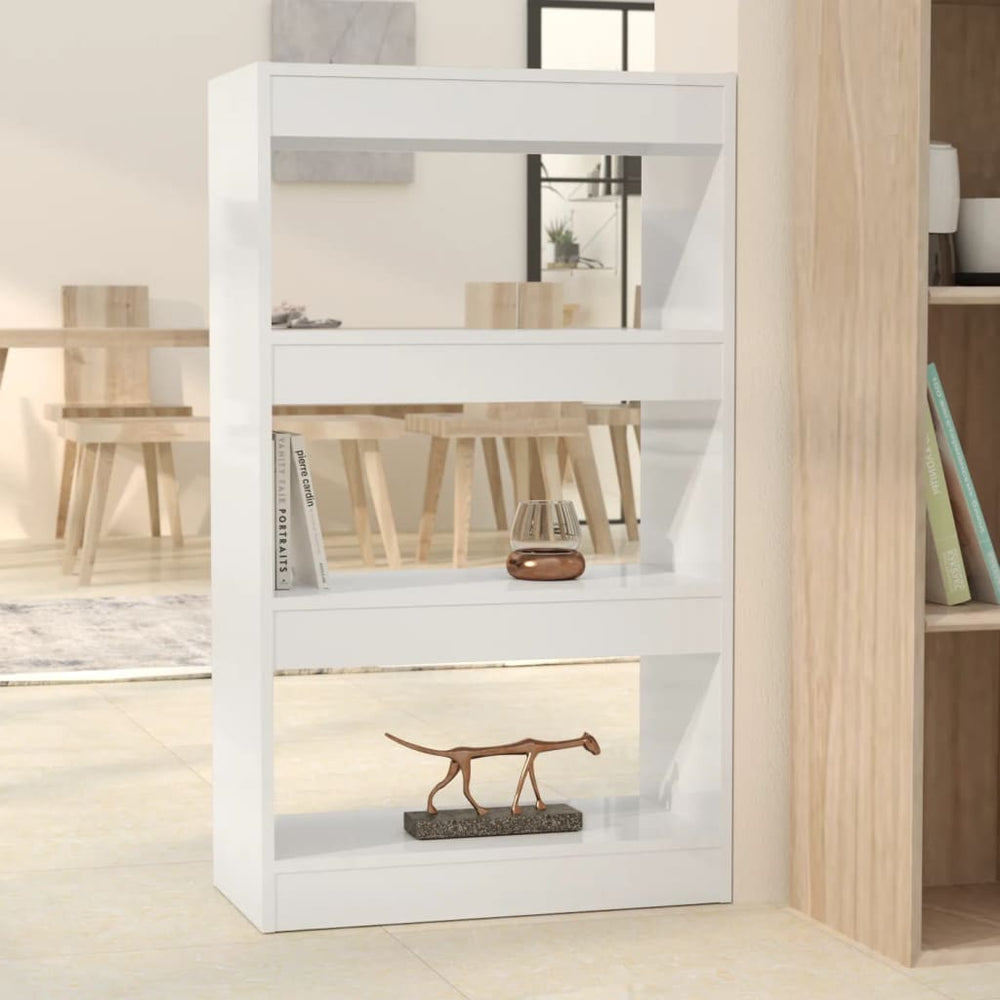 vidaXL Bibliothèque/Séparateur de pièce Blanc Brillant 60x30x103cm Aggloméré