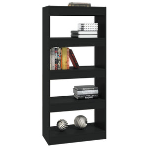 Schwarzes Bücherregal Raumteiler 60x30x135 cm