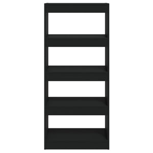 Schwarzes Bücherregal Raumteiler 60x30x135 cm