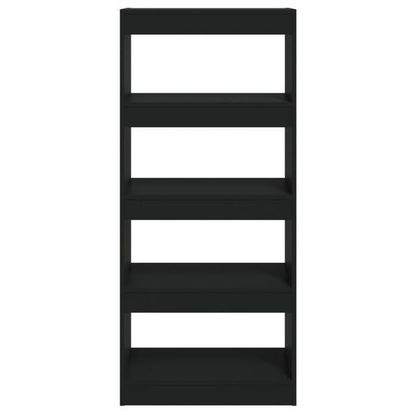 Schwarzes Bücherregal Raumteiler 60x30x135 cm