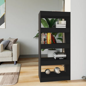 Schwarzes Bücherregal Raumteiler 60x30x135 cm