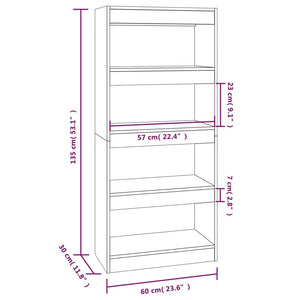 Sonoma Eiche Bücherregal Raumteiler 60x30x135cm