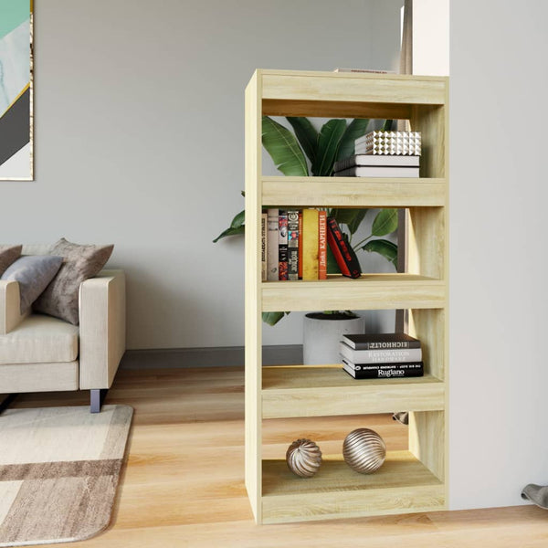 Sonoma Eiche Bücherregal Raumteiler 60x30x135cm