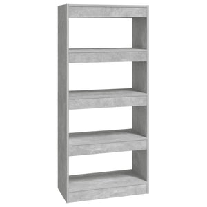 Betongraues Bücherregal/Raumteiler 60x135 cm