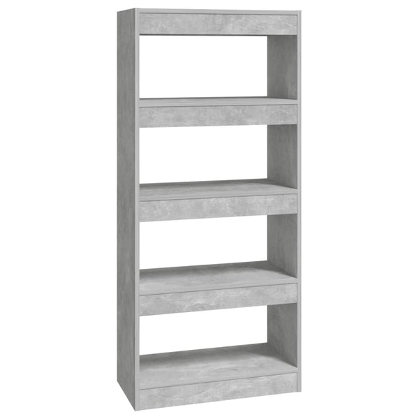 Betongraues Bücherregal/Raumteiler 60x135 cm
