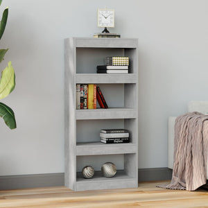 Betongraues Bücherregal/Raumteiler 60x135 cm