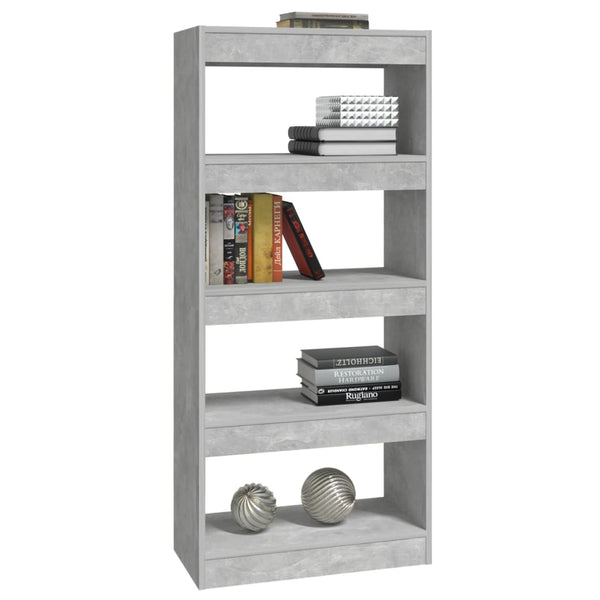 Betongraues Bücherregal/Raumteiler 60x135 cm