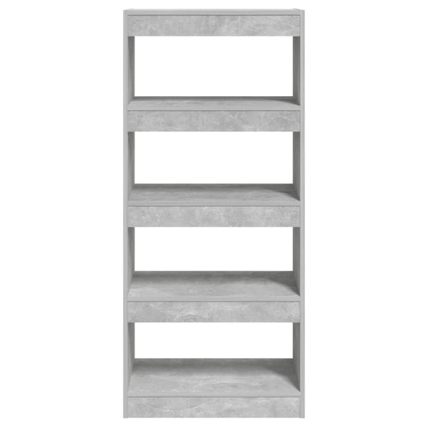 Betongraues Bücherregal/Raumteiler 60x135 cm