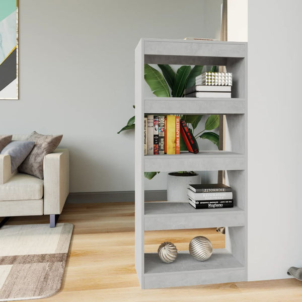 Betongraues Bücherregal/Raumteiler 60x135 cm