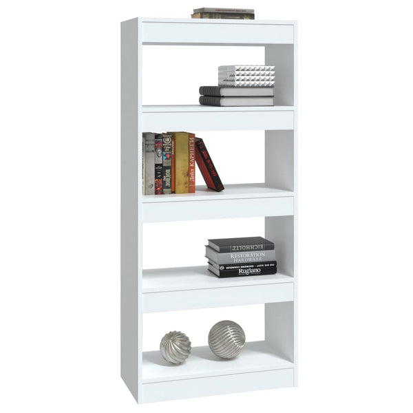 Hochglanz Bücherregal Weiß 60x30x135cm
