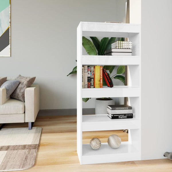 Hochglanz Bücherregal Weiß 60x30x135cm