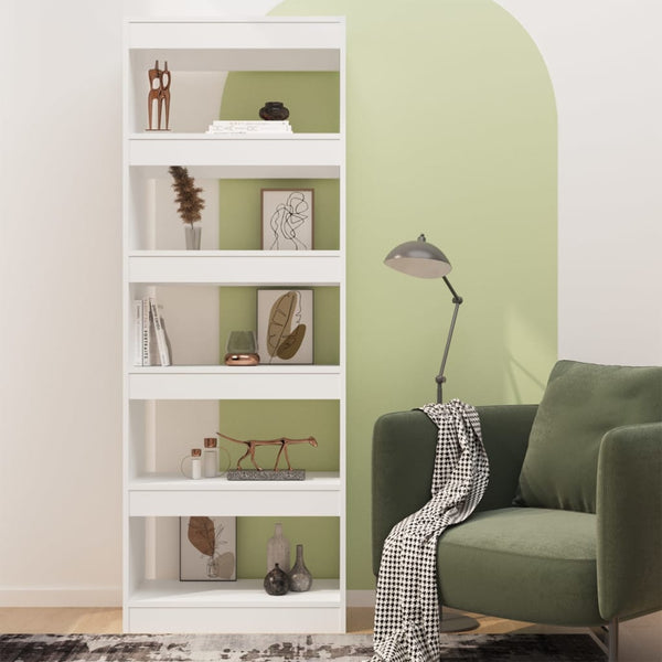 Weißes Bücherregal Raumteiler 60x166 cm
