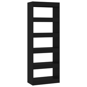 Schwarzes Bücherregal Raumteiler 60x30x166 cm