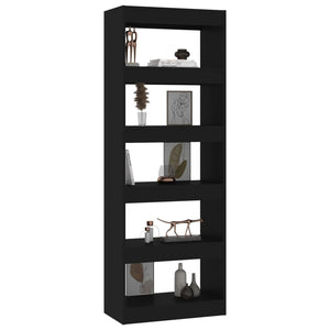Schwarzes Bücherregal Raumteiler 60x30x166 cm