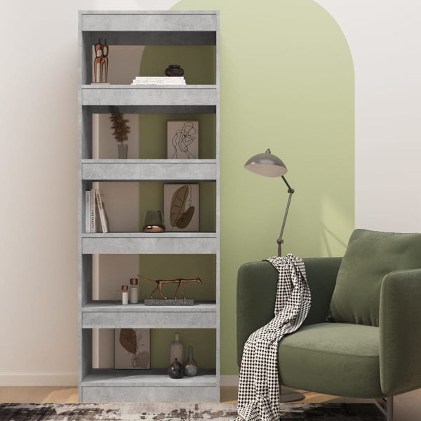 Betongraues Bücherregal 60x30x166 cm