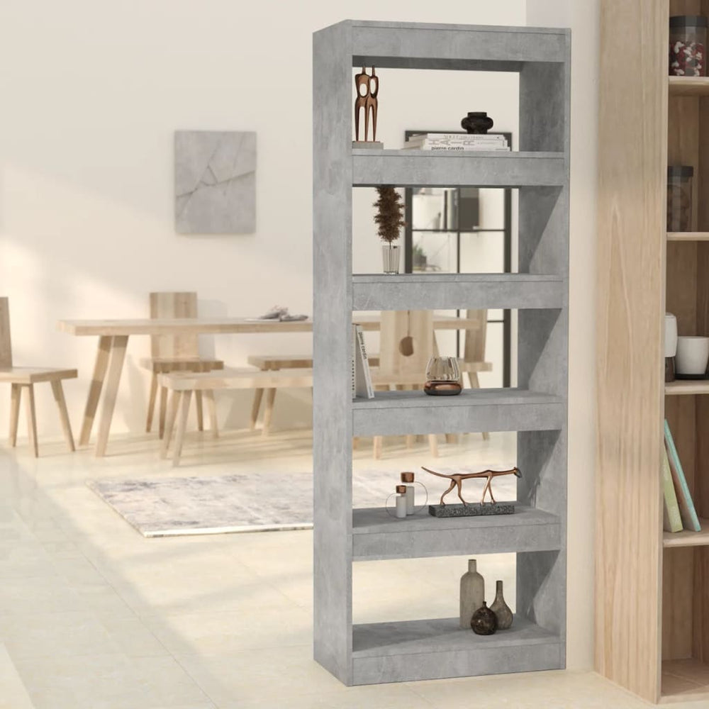 vidaXL Bibliothèque/Meuble de séparation gris béton 60x30x166 cm Bois d'ingénierie