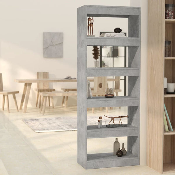 Betongraues Bücherregal 60x30x166 cm