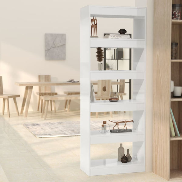 Hochglanz Bücherregal Raumteiler Weiß