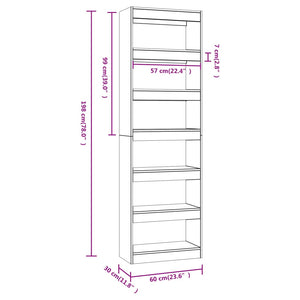 Schwarzes Bücherregal 60x30x198 cm