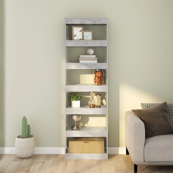 Betongraues Bücherregal 60x30x198 cm