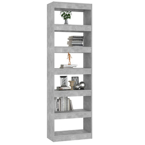 Betongraues Bücherregal 60x30x198 cm