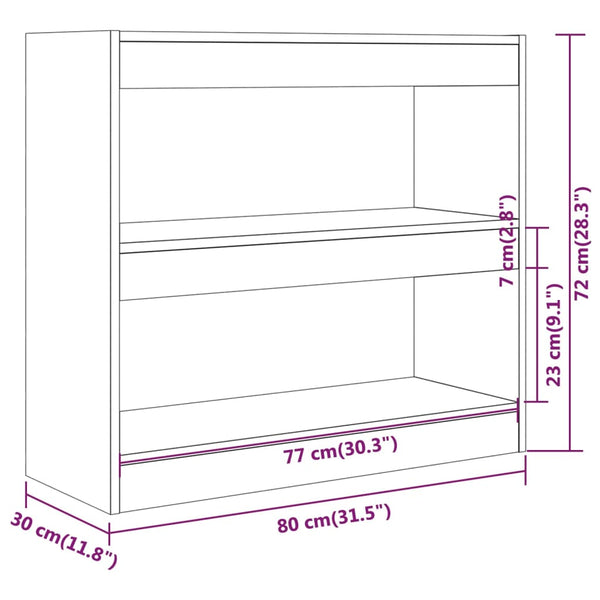 Sonoma Eiche Bücherregal Raumteiler 80x72 cm