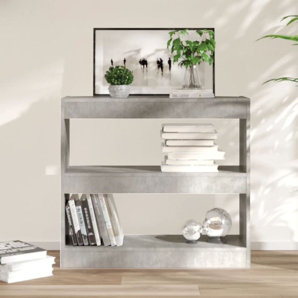 Betongraues Bücherregal/Raumteiler 80x72 cm