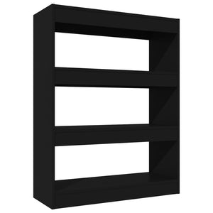 Schwarzes Bücherregal Raumteiler 80x103 cm