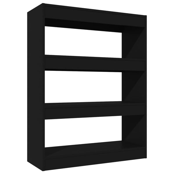 Schwarzes Bücherregal Raumteiler 80x103 cm