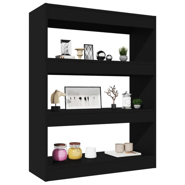 Schwarzes Bücherregal Raumteiler 80x103 cm