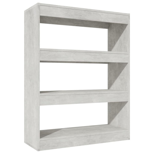 Betongraues Bücherregal 80x30x103 cm