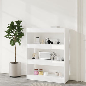 vidaXL Bibliothèque/Séparateur de pièce Blanc Brillant 80x30x103 cm Aggloméré