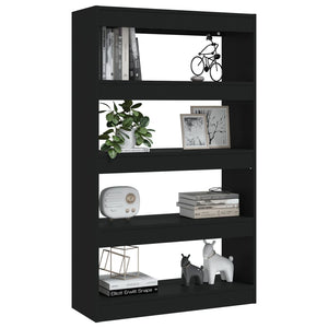 Schwarzes Bücherregal Raumteiler 80x135 cm