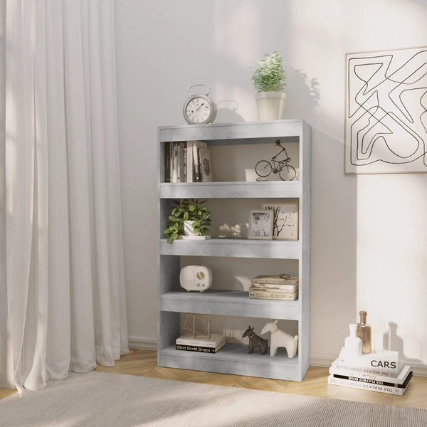 Betongraues Bücherregal Raumteiler 80x135 cm