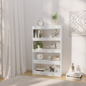 Hochglanz Bücherregal Raumteiler Weiß 80x135cm