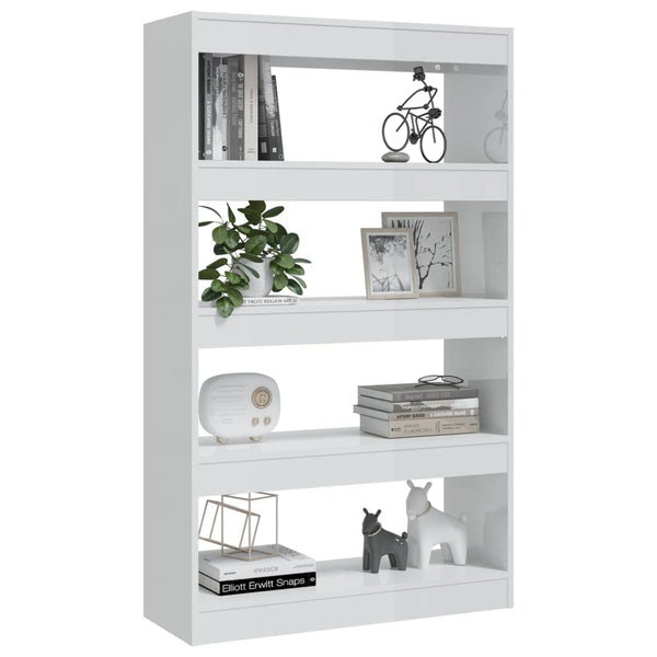 Hochglanz Bücherregal Raumteiler Weiß 80x135cm