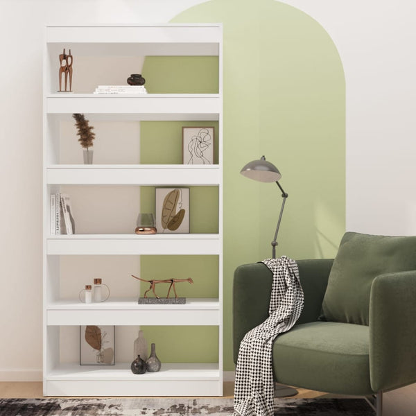 Weißes Bücherregal Raumteiler 80x166 cm